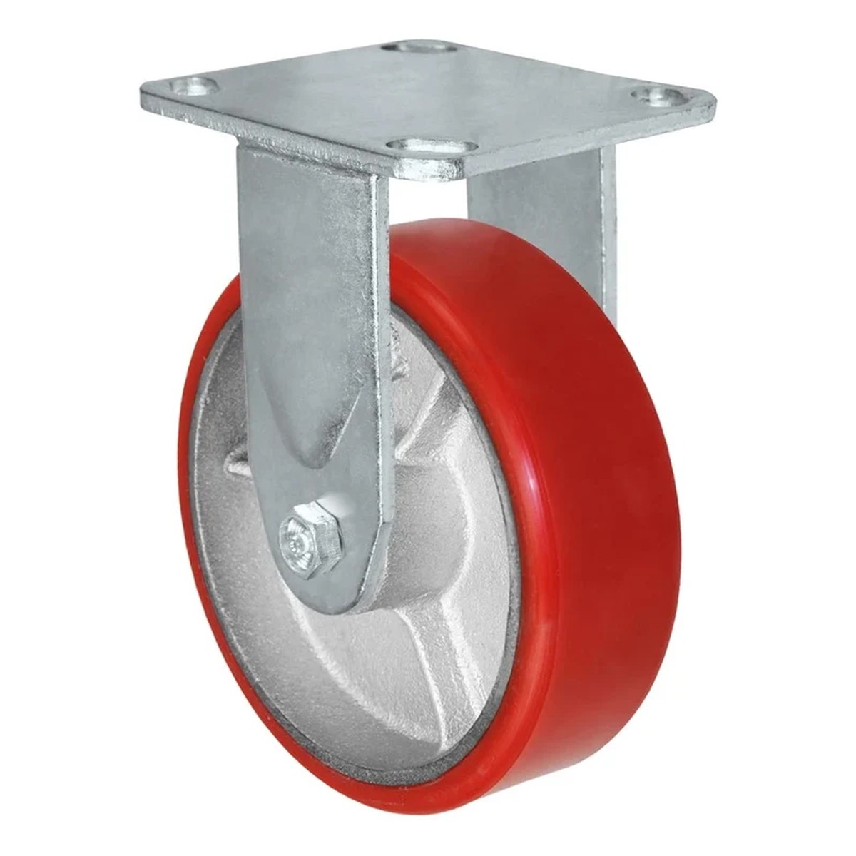6x2 red polyurethane plate caster